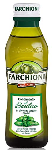 Farchioni - Basilikum Olivenöl (250 ml) - Extra Natives Olivenöl - Basilikum Essenz - Glasflasche (250 ml) von Farchioni