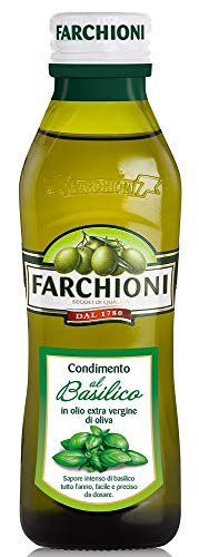 Farchioni - Basilikum Olivenöl (250 ml) - Extra Natives Olivenöl - Basilikum Essenz - Glasflasche (250 ml) von Farchioni