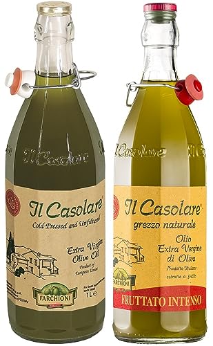 Farchioni Il Casolare | Mischpackung (2 Litre) | Extra Natives Olivenöl | Casolare Fruttato Intenso 1L + Casolare Classic 1L von Farchioni