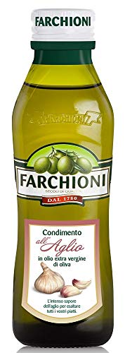 Farchioni - Knoblauch Olivenöl (250 ml) - Extra Natives Olivenöl - Knoblauchessenz - Glasflasche (250 ml) von Farchioni