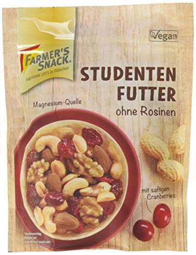 Farmer's Snack Studentenfutter ohne Rosinen, mit Cranberries,12er Pack (12x 125 g Beutel) von Farmer's Snack