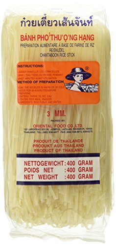 Farmer Reisnudeln – Thailändische, 3 mm breite Reisbandnudeln aus Reismehl – 17 x 400 g von Farmer
