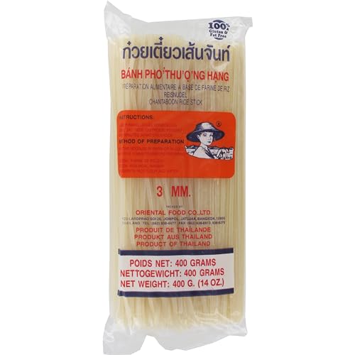 Farmer Reisnudeln – Thailändische, 3 mm breite Reisbandnudeln aus Reismehl, gerade – 1 x 400 g von Farmer