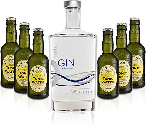 Gin Tonic Set - Organic Gin 0,7l 700ml (40% Vol) + 6x Fentimans Tonic Water 200ml inkl. Pfand MEHRWEG von Fentimans-Fentimans
