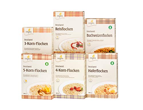 Fasma Haferflocken|Buchweizenflocken|Reisflocken|Drei-Körner-Flocken|Vier-Körner-Flocken|Fünf-Körner-Flocken|Getreide-Früstück|Packungen mit 6 Geschmacksrichtungen, 3kg Fasma Haferflocken|Buchweizenflocken|Reisflocken|Drei-Körner-Flocken|Vier-Körner-Flocken|Fünf-Körner-Flocken|Getreide-Früstück|Packungen mit 6 Geschmacksrichtungen, 3kg von Fasma