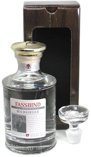 Fassbind Wildkirsch 0,5l in exclusivem Kristalldekanter + Glasstopfen und Geschenkkarton - Edelbrand aus der Schweiz von Fassbind