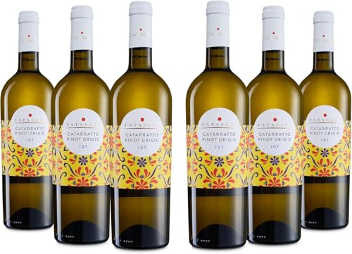 Fatascià Catarratto Pinot Grigio Terre Siciliane IGT, Weißwein mit Weichem und Leichtem Geschmack und Duft nach Weißen Früchten und Blumigen Noten, 13 % Vol., Karton mit 6 Flaschen mit jeweils 750 ml Fatascià Catarratto Pinot Grigio Terre Siciliane IGT, Weißwein mit Weichem und Leichtem Geschmack und Duft nach Weißen Früchten und Blumigen Noten, 13 % Vol., Karton mit 6 Flaschen mit jeweils 750 ml von Fatascia'