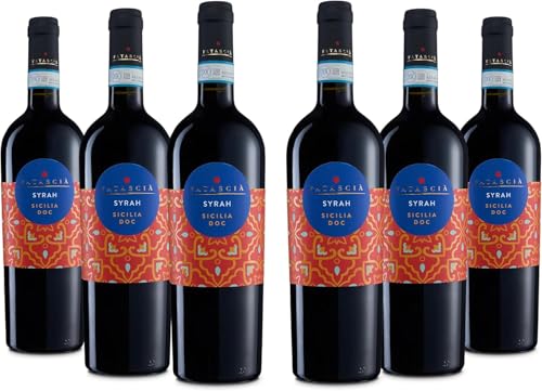 Fatascià Syrah Sicilia DOC, Rotwein mit Intensivem Geschmack und dem Duft von Roten Früchten und Waldfrüchten, 14 % Vol., Karton mit 6 Flaschen mit jeweils 750 ml Fatascià Syrah Sicilia DOC, Rotwein mit Intensivem Geschmack und dem Duft von Roten Früchten und Waldfrüchten, 14 % Vol., Karton mit 6 Flaschen mit jeweils 750 ml von Fatascia'