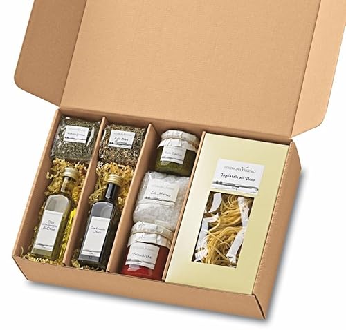 Geschenk Feinkost Geschenkkorb Cucina Italiana Geschenk-Set Italien Präsentkorb mit Pasta Pesto Olivenöl Bruschetta italienische Spezialitäten (Geschenkkorb Cucina Italiana) von Fattoria San Vincenzo