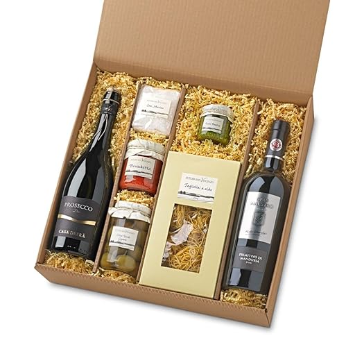Wein-Geschenkkorb Nobile mit Premium-Prosecco, Premium-Rotwein, ital. Spezialitäten - edler Präsentkorb für Feinschmecker und Gourmet-Freunde der italienischen Küche Wein-Geschenkkorb Nobile mit Premium-Prosecco, Premium-Rotwein, ital. Spezialitäten - edler Präsentkorb für Feinschmecker und Gourmet-Freunde der italienischen Küche von Fattoria San Vincenzo