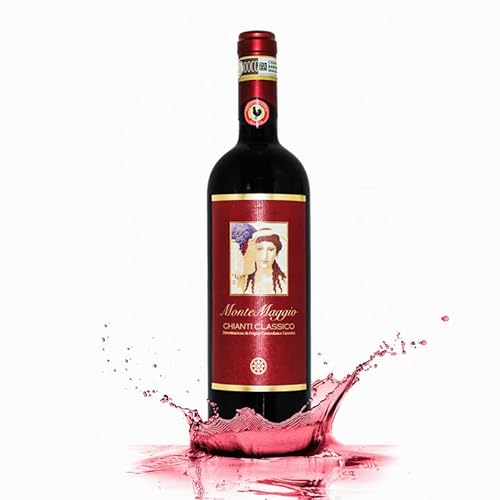 MONTEMAGGIO Chianti Classico di Bio-Rotwein - Toskanischer Luxuriöser Edler Bio - Sangiovese/Merlot - Wein aus Italien - Fattoria di 0.75L - 1 Flaschen von MONTEMAGGIO