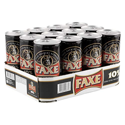 FAXE 10% Dänisches Starkbier 12 x 1 l Dosenbier, Starkes Lagerbier von FAXE