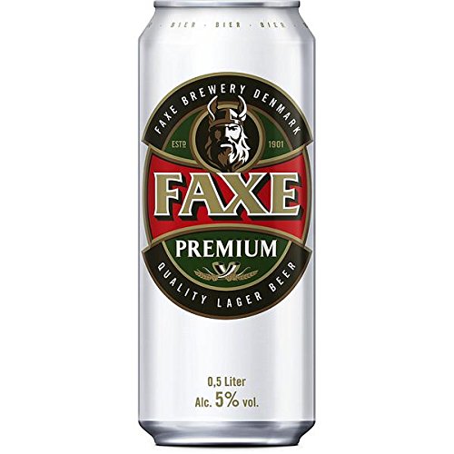 Faxe Danish Premium Lager Bier, 24er Pack, (24 x 500ml) von FAXE