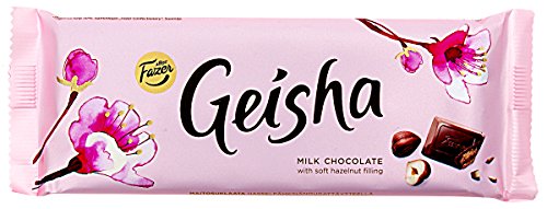 2 Bars x 100 g von Fazer GEISHA Traditionell Finnisch Milchschokolade mit weichem Haselnuss Füllung von Fazer