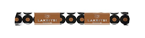 10 Stäbchen à 20 g Fazer Lakritsi Choco – Schwarze Lakritze mit Schokoladenfüllung – gelatinefrei – Süßigkeiten von Fazer