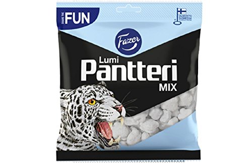 Fazer Lumi Pantteri - Snow Panther - Mix - Original - Finnisch - Obst - salzige Lakritz - Salmiak - Weingummi - Süßigkeiten - Süßigkeiten - Partytüte - 280g von Fazer Pantteri