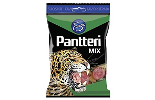 Fazer Pantteri Mix – Finnish Fruity Salty Lakrice Lakrice Salmiak Wein Gums Verschiedene Süßigkeiten Beutel 180 g Fazer Pantteri Mix – Finnish Fruity Salty Lakrice Lakrice Salmiak Wein Gums Verschiedene Süßigkeiten Beutel 180 g von Fazer Pantteri