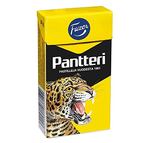 Fazer Pantteri Original - Finnisch Salzlakritz Lakritz Salmiak Süßigkeiten Pastillen Box 38g von Fazer Pantteri
