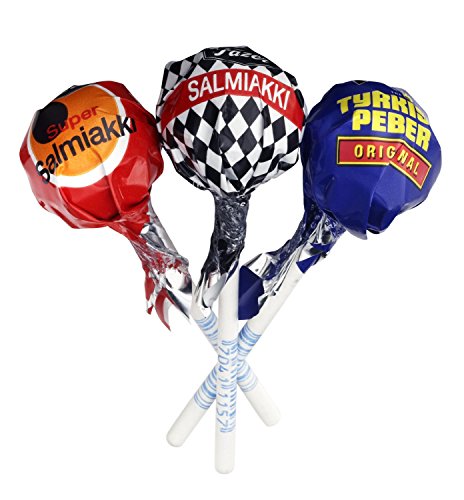 Salmiakki Lollipops und Lakritz Lolly Mix - Salmiak Lutscher Großpackung, Einzeln Verpackt Lollis, 15 Stück x 9 g Salmiakki Lollipops und Lakritz Lolly Mix - Salmiak Lutscher Großpackung, Einzeln Verpackt Lollis, 15 Stück x 9 g von Fazer Salmiakki
