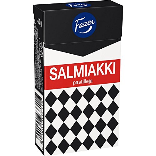 Fazer Salmiakki - Original Finnisch Salzlakritz Lakritz Salmiakpastillen Box 40g von Fazer Salmiakki
