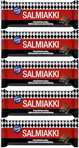 5X100g Fazer Salmiakki - Lakritzschokolade auf Finnland von Fazer