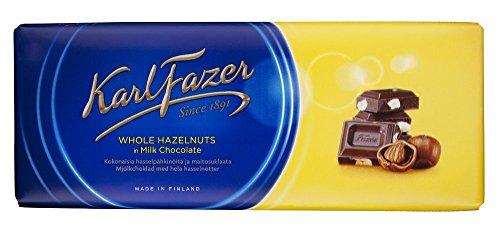 Fazer Blue Milk Chocolate with Whole Hazelnuts 200g Chocolate Bar by Fazer von Karl Fazer
