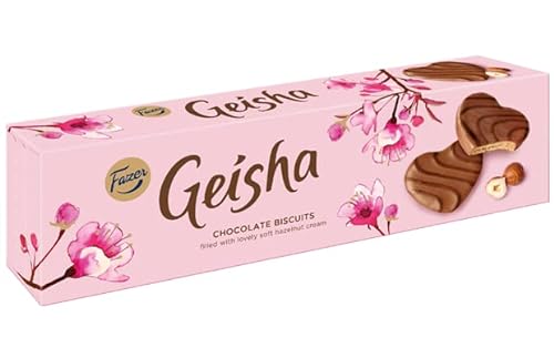 Fazer Geisha -Kekse mit Haselnusscreme Schokolade 12 Kisten mit 100 g 42 Unzen von Fazer