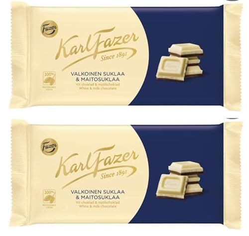 Fazer Karl Fazer White & Milchschokolade 2 Bar von 131 g 9,2 Unzen von Fazer