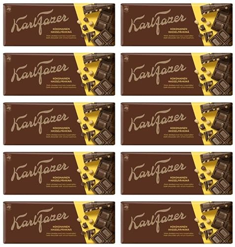 Fazer Karl Fazer dunkle ganze Haselnüsse Schokolade 10 Bars von 200 g 71 Unzen von Fazer