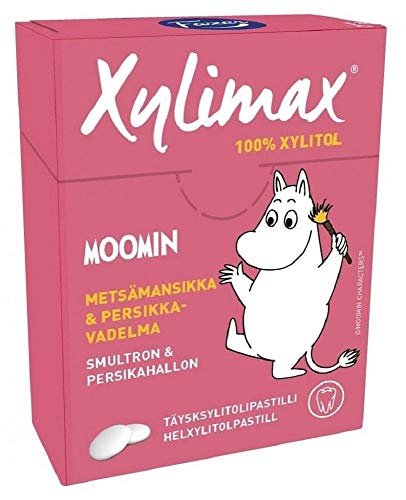 Fazer Moomin Xylimax Fruchtpastillen Erdbeer-Pfirsich 55g von Fazer