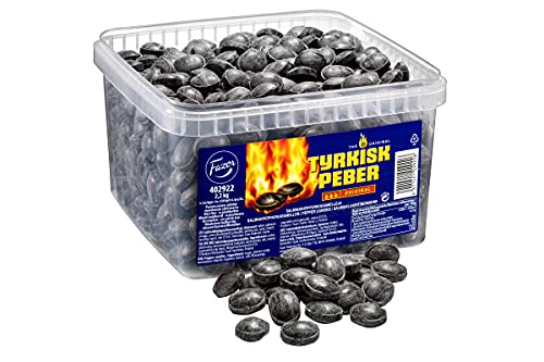 Fazer Tyrkisk Peber, Scharfe Salmiak-Bonbons, salzige Lakritz, vegan und glutenfrei (Pepper Salty, 2.2 kg (1er Pack)) von Tyrkisk Peber