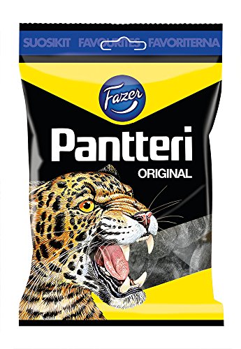 Fazer Pantteri Original Salzy Lakritz Salmiak Salmiakki Weingummi Süßigkeiten Süßigkeiten 180 g 10 Stück von Fazer