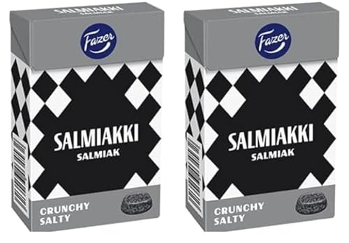 Fazer Salmiakki knusprig salzige Pastillen 2 Box von 70 g 5oz von Fazer