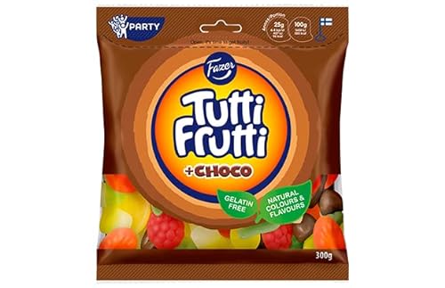 Fazer Tutti Frutti Choco Gummi 12 Packungen von 300 g 127,2 Unzen von Fazer