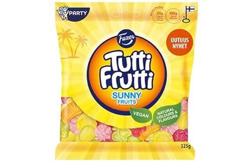 Fazer Tutti Frutti Sunny Fruits Gummi 24 Packungen von 325 g 276 Unzen von Fazer