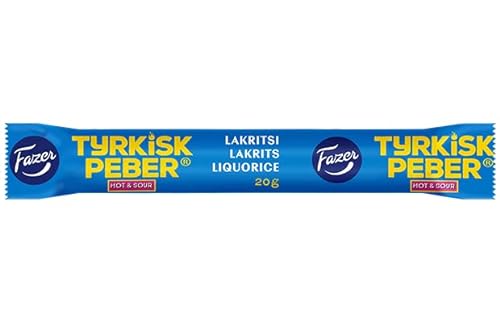 Fazer Tyrkisk Peber Hot & Sour Lacorice 30 Bars von 20 g 21oz von Fazer