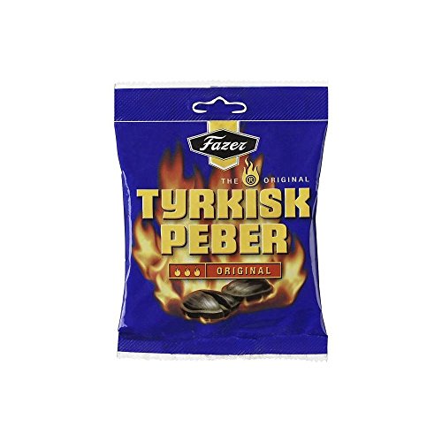Fazer Tyrkisk Peber Original Hot Salmiak & Pepper Candy (150g) - Packung mit 2 von Fazer