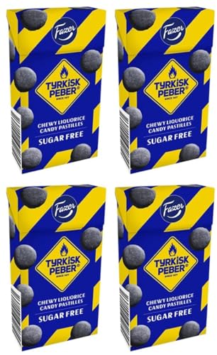Fazer Tyrkisk Peber Sugar Free Pastillen 4 Box von 40 g 5,6 Unzen von Fazer