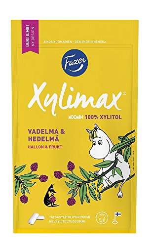 Fazer Xylimax Moomin - Raspberry - Fruit - Chewing Gum for Kids - Bag 100g. von Fazer