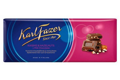 Milchschokolade mit Rosinen und Haselnüsse von Finnland by Karl Fazer [Packung 9 Stk.] von Fazer