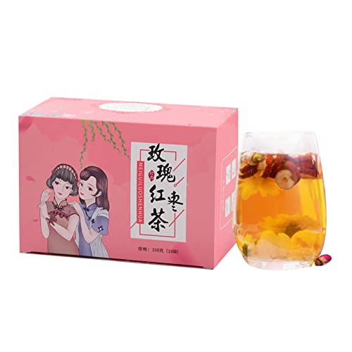 100 G Rosenroter Datteltee, 1 Schachtel Tee (insgesamt 10 Packungen) Natural Health Kräuterteebeutel Zutaten Einschließlich Getrockneter Jujube, Longan, Chrysantheme und So Weiter von Fdit