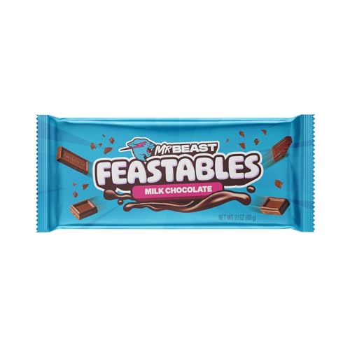 Feastables MrBeast Chocolate Bars - (10 x 60g) - Das schokolade geschenk für das echte Biest. Mit nur 5 Inhaltsstoffe (Milk Chocolate), 0.13 pounds von Feastables