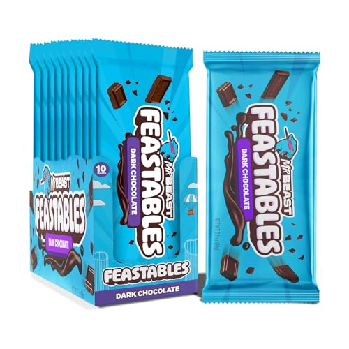 Feastables MrBeast Chocolate Bars/Schokoladetafeln (10 x 60g) - Das schokolade geschenk für das echte Biest. (Original Chocolate) von Feastables