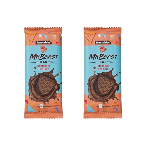 MrBeast’s Feastables Duopack - Zwei köstliche Schokoladentafeln in einem Briefkastenpaket (Duo (2x) Sea Salt) von Feastables