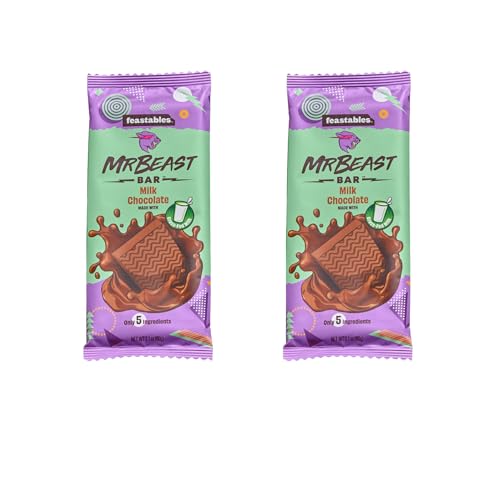 MrBeast’s Feastables Duopack - Zwei köstliche Schokoladentafeln in einem Briefkastenpaket (Duo (2x) Milk) von Feastables