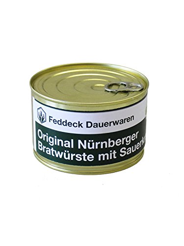 Fertiggericht Dose Original Nürnberger Bratwürste mit Sauerkraut 400 g von Feddeck