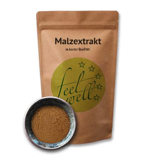 1kg Backmalz Malzextrakt Pulver dunkel zum Backen, ideal für Brötchen, inaktiv von FeelWell