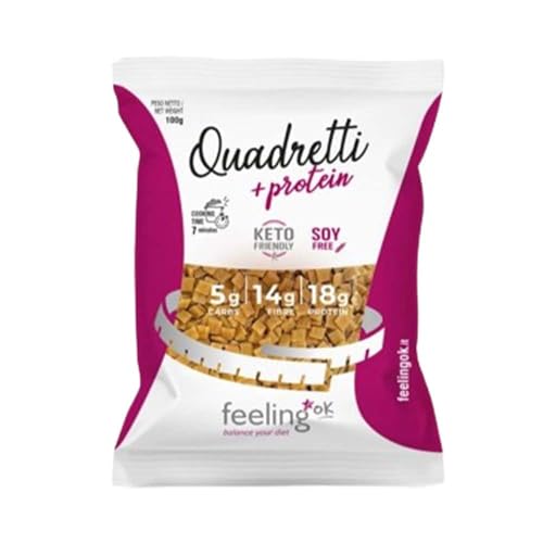 Feeling OK - Quadretti + Protein (100g) - Nudeln - Reich an Proteinen, arm an Kohlenhydraten von Feeling OK