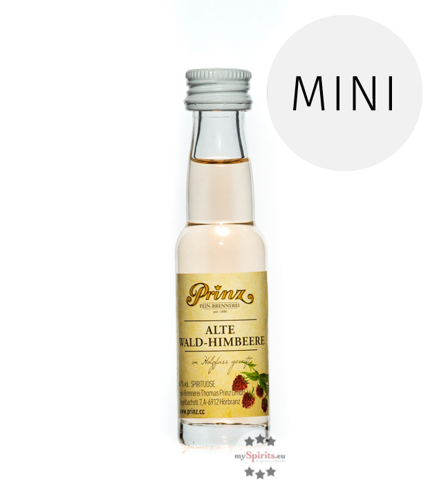 Prinz Alte Wald-Himbeere Mini  (41 % Vol., 0,02 Liter) von Fein-Brennerei Prinz