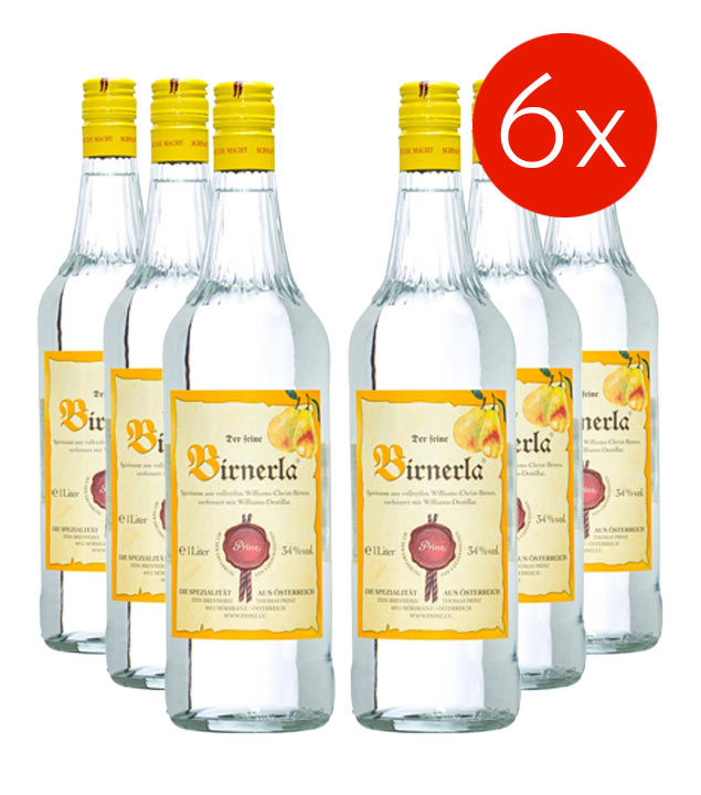 Prinz Birnerla / 34% vol - 6 Flaschen (34% Vol., 1,0 Liter) von Fein-Brennerei Prinz